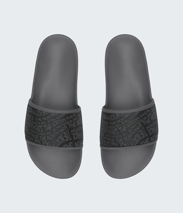 Mens Base Camp Slides III TNF Logo Mania PrintAnthracite Grey DETAILINSTEP