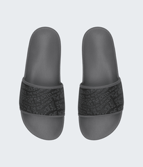 Mens Base Camp Slides III TNF Logo Mania PrintAnthracite Grey DETAILINSTEP