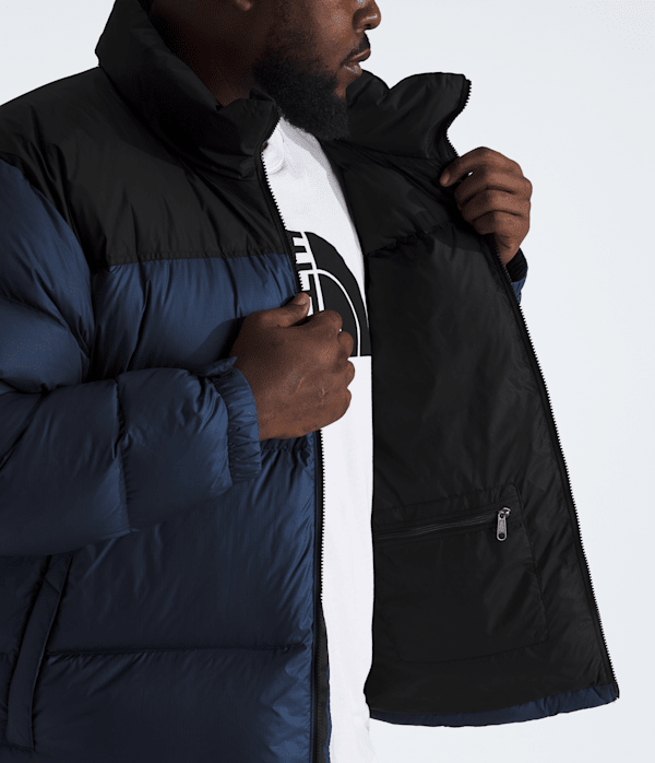 Mens Big 1996 Retro Nuptse Jacket TNF Summit NavyTNF BlackRecycled Down MODELINT