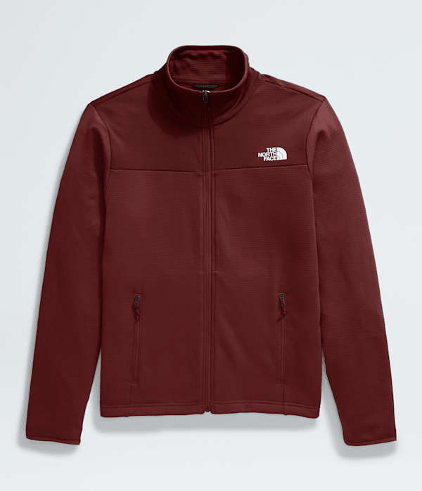Mens Cedar Trail Grid Fleece FullZip Jacket TNF Sumac ALTFRONT