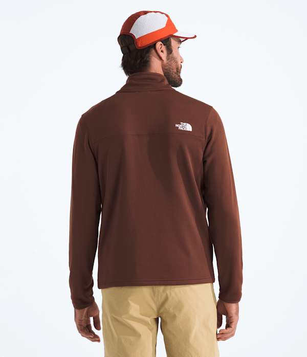 Mens Cedar Trail Grid Fleece FullZip Jacket TNF Ember Soil BACK