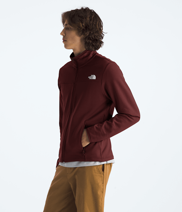 Mens Cedar Trail Grid Fleece FullZip Jacket TNF Sumac MODEL34