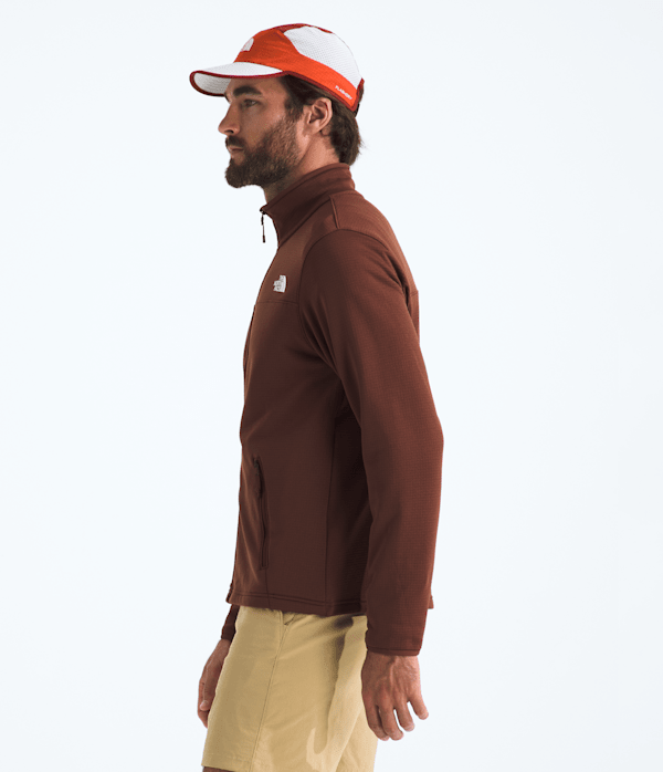 Mens Cedar Trail Grid Fleece FullZip Jacket TNF Ember Soil MODEL34