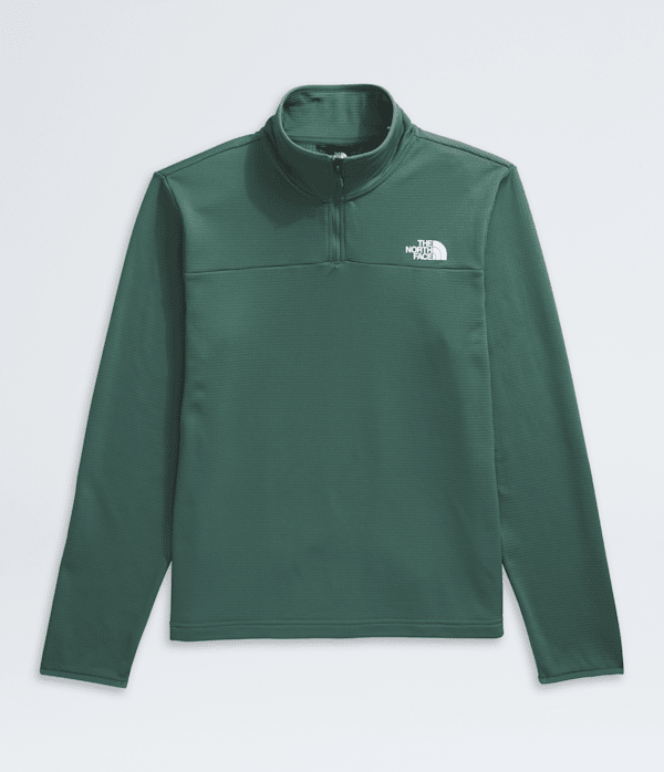 Mens Cedar Trail Grid Fleece Zip TNF Duck Green ALTFRONT