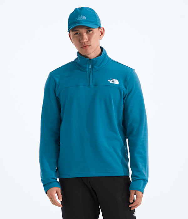 Mens Cedar Trail Grid Fleece Zip TNF Dusk Blue Main