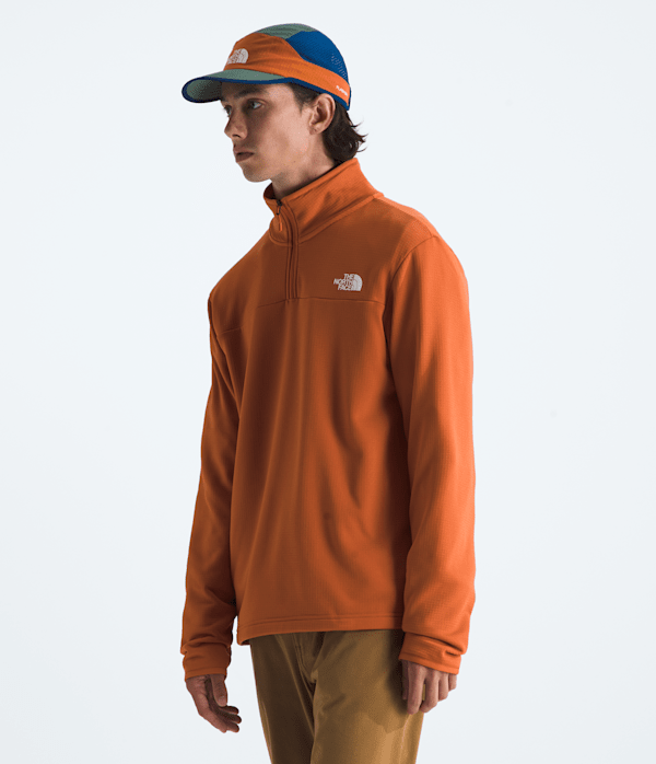 Mens Cedar Trail Grid Fleece Zip TNF Iron Bronze MODEL34