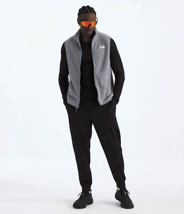 Mens Glacier Fleece Vest TNF TNF Mid Grey Heather HERO2