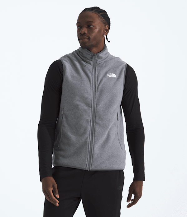 Mens Glacier Fleece Vest TNF TNF Mid Grey Heather Main