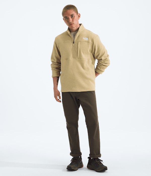 Mens Gordon Lyons Zip TNF Khaki Stone Heather HERO2