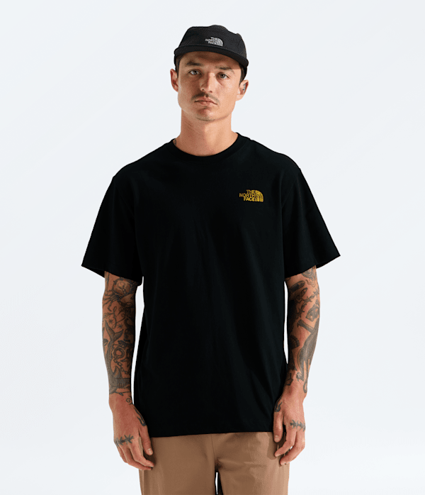 Mens Pitch A Tent Relaxed ShortSleeve Tee TNF BACK