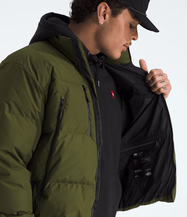 Mens RMST GORETEX Nuptse Tek Jacket TNF Woodland Green MODELINT