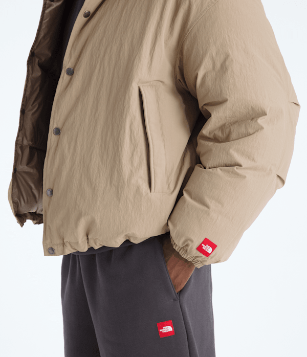 Mens TNF Red Box Down Jacket TNF Mushroom Grey ALT1