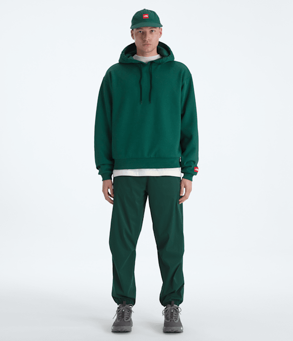 Mens TNF Red Box Hoodie TNF Hunter Green HERO2