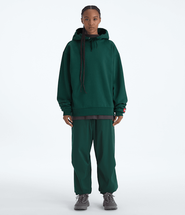 Mens TNF Red Box Hoodie TNF Hunter Green HERO3