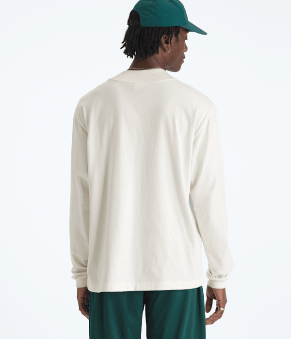 Mens TNF Red Box LongSleeve Tee TNF White Dune BACK