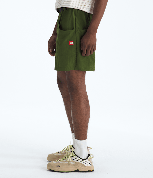 Mens TNF Red Box Nylon Belted Shorts TNF Woodland Green MODEL34