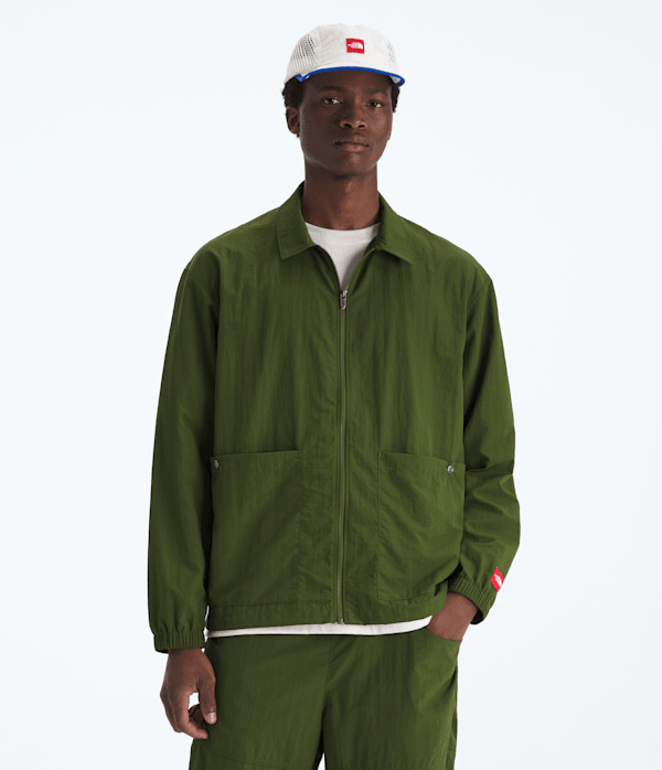 Mens TNF Red Box Nylon LongSleeve Shirt TNF Woodland Green Main