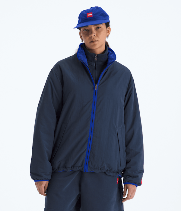 TNF Red Box Reversible Fleece Jacket TNF Summit NavyTnf Blue HERO3