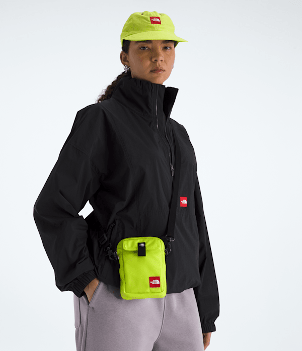 TNF Red Box Small Carry Bag TNF Fizz Lime MODELBACK