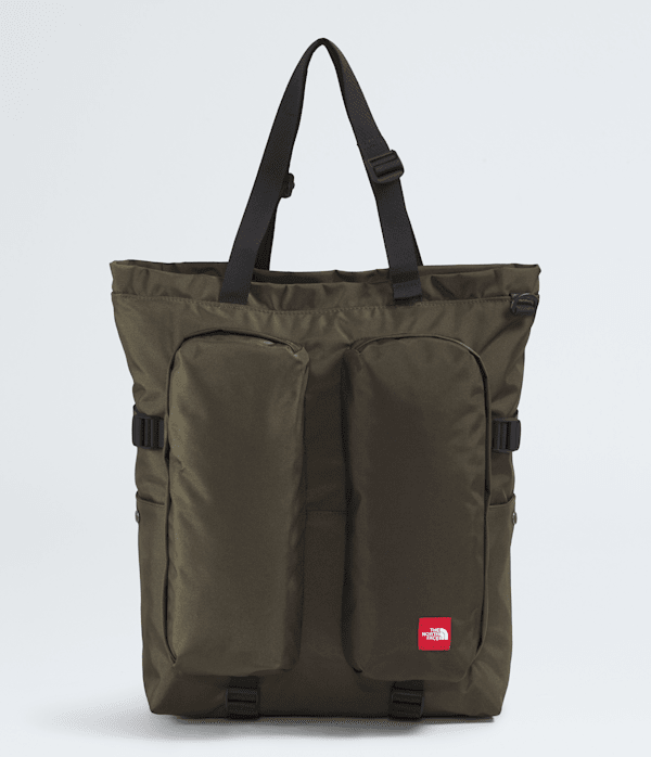 TNF Red Box Tote Bag TNF New Taupe Green HERO