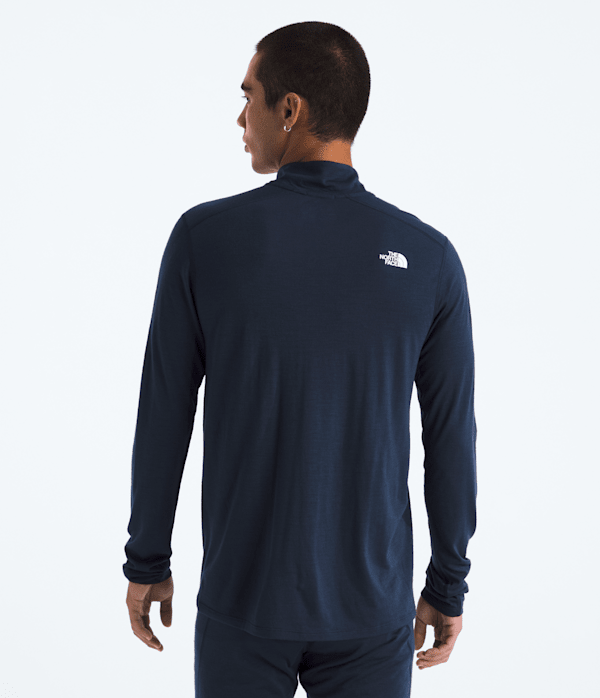 TNF X Smartwool Mens Merino Blend 150 LongSleeve Zip TNF BACK
