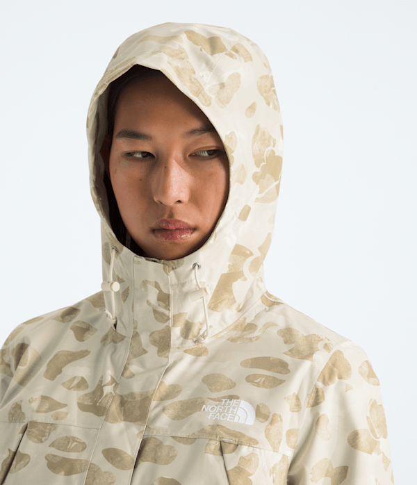 Womens Antora Rain JacketPrint TNF Pale Khaki Heritage Print MODELHOOD2