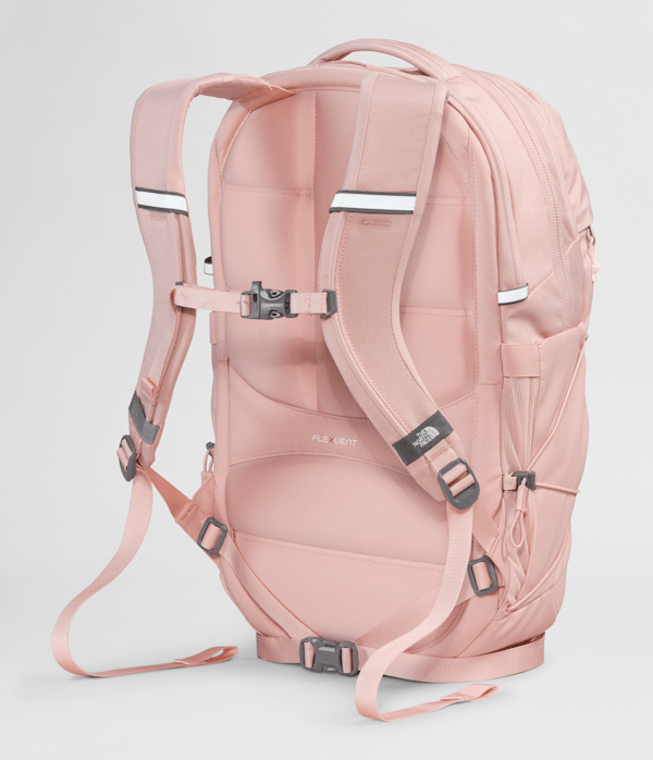 Womens Borealis Backpack  27L TNF Pink Moss Dark HeatherGardenia White BACK