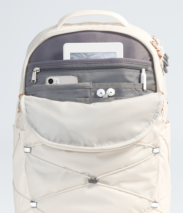 Womens Borealis Luxe Backpack  27L TNF Gardenia WhiteBurnt Coral Metallic DETAIL1