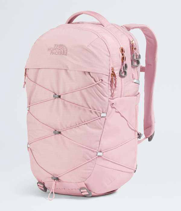 Womens Borealis Luxe Backpack  27L TNF Metal PinkBurnt Coral Metallic FRONT34