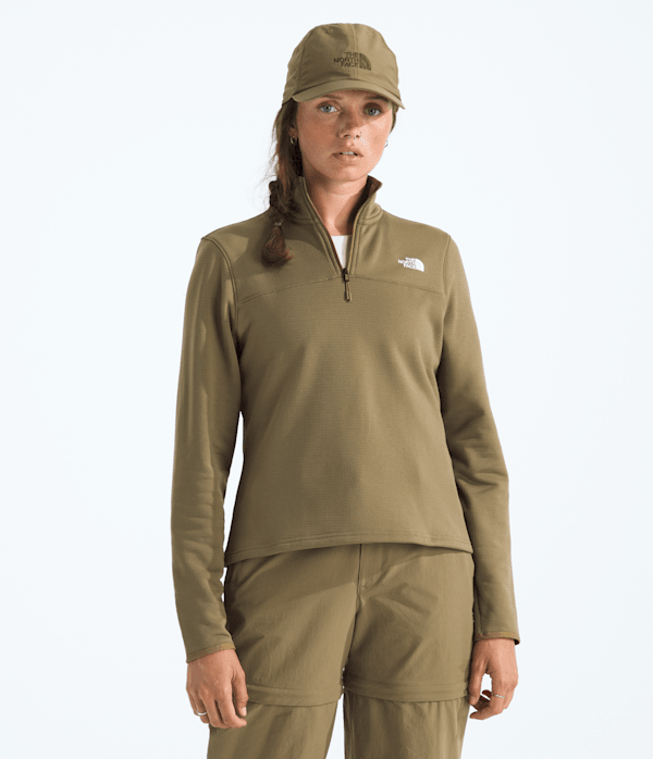 Womens Cedar Trail Grid Fleece Zip Jacket TNF Cedar Main
