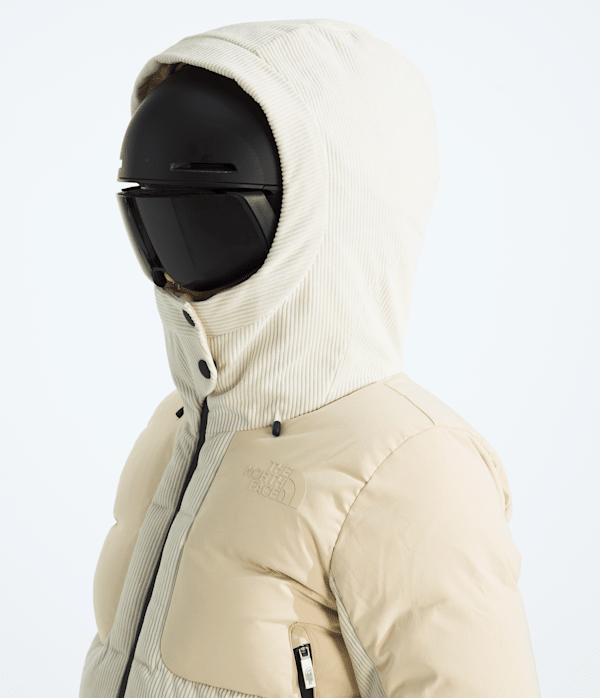 Womens Cold Spell Corduroy Cropped Down Jacket TNF GravelWhite Dune MODELHOOD2