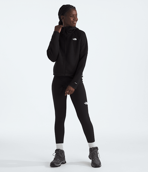 Womens DOTKNIT Thermal FullZip Hoodie TNF TNF Black HERO2