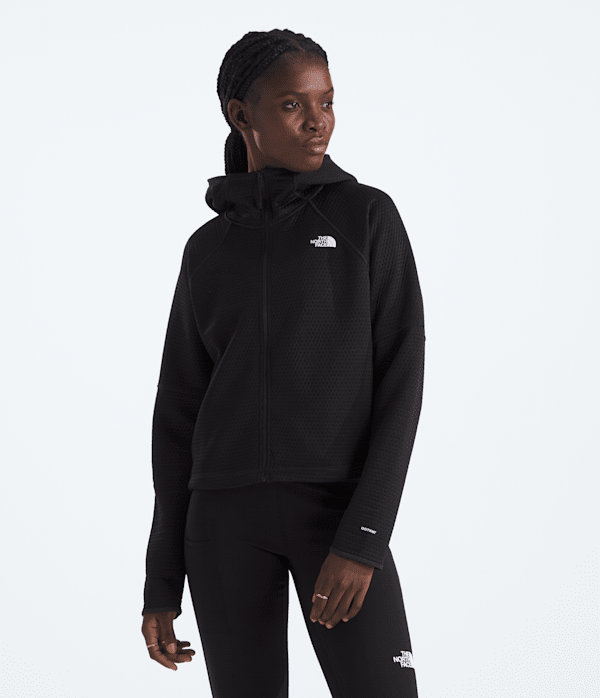 Womens DOTKNIT Thermal FullZip Hoodie TNF TNF Black Main