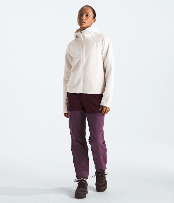 Womens DOTKNIT Thermal FullZip Hoodie TNF White Dune HERO2