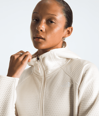 Womens DOTKNIT Thermal FullZip Hoodie TNF White Dune HERO3