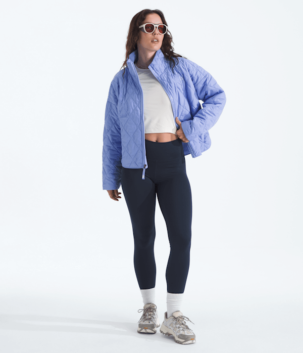 Womens Diamond Peak Insulated Jacket TNF Periwinkle Glow HERO2