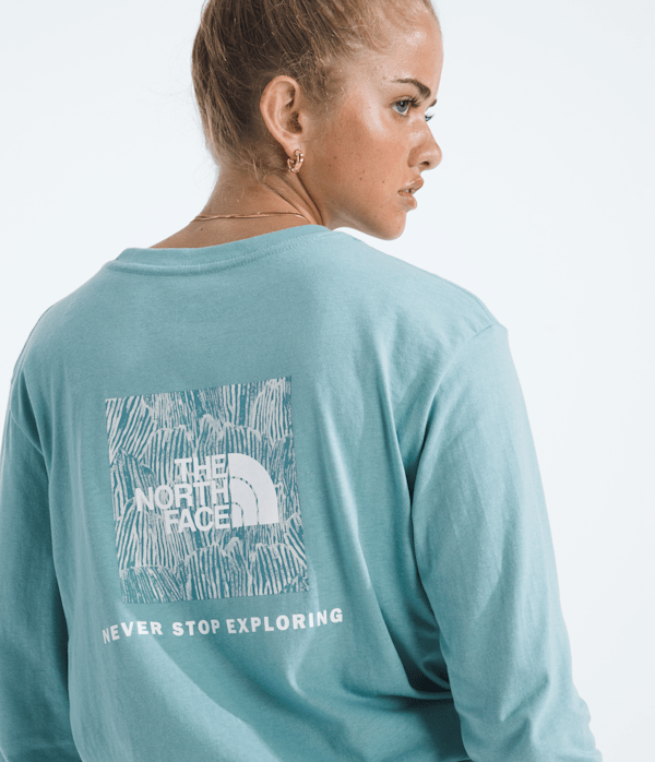 Womens Evolution Box NSE Fill LongSleeve TeeGraphic TNF Blue Eclipse HERO2