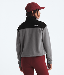 Womens Glacier Fleece Zip Short Jacket TNF TNF Mid Grey HeatherTNF Black BACK