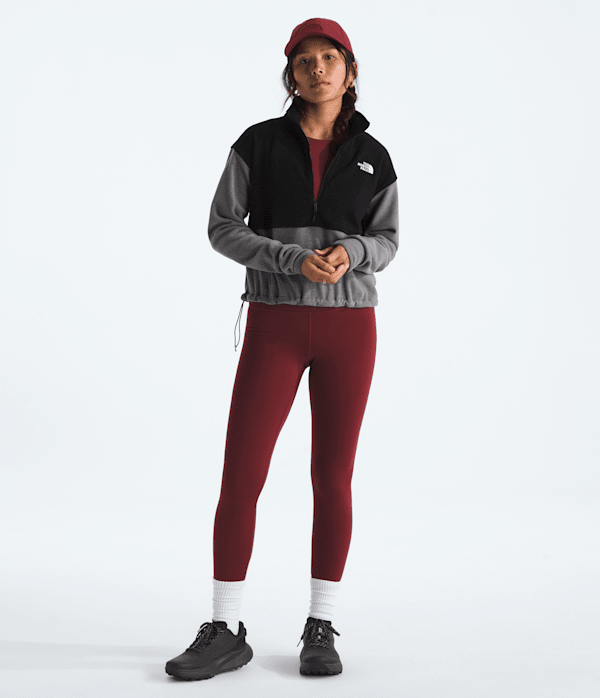 Womens Glacier Fleece Zip Short Jacket TNF TNF Mid Grey HeatherTNF Black HERO2