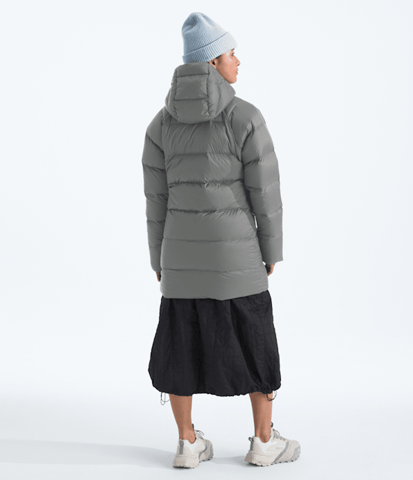 Womens Hydrenalite City Down Hooded Parka TNF Smoked Pearl BACK