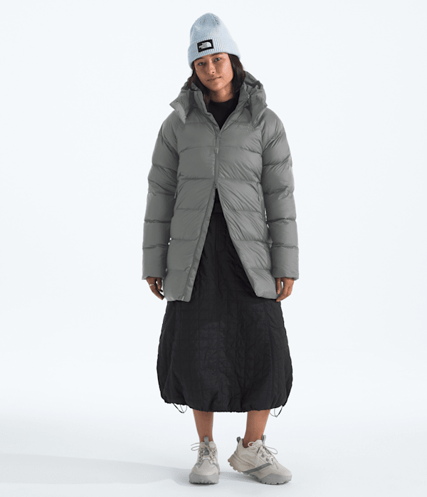 Womens Hydrenalite City Down Hooded Parka TNF Smoked Pearl Main