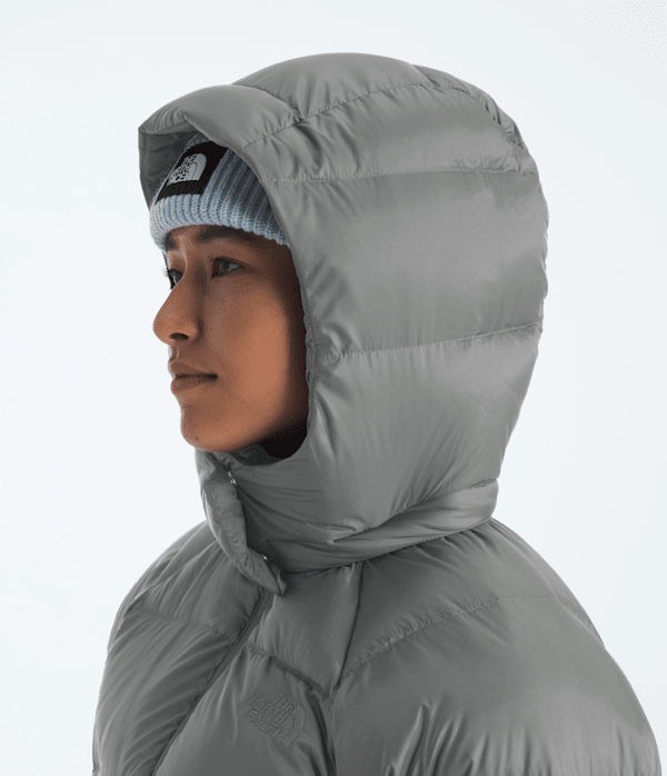 Womens Hydrenalite City Down Hooded Parka TNF Smoked Pearl MODELHOOD2