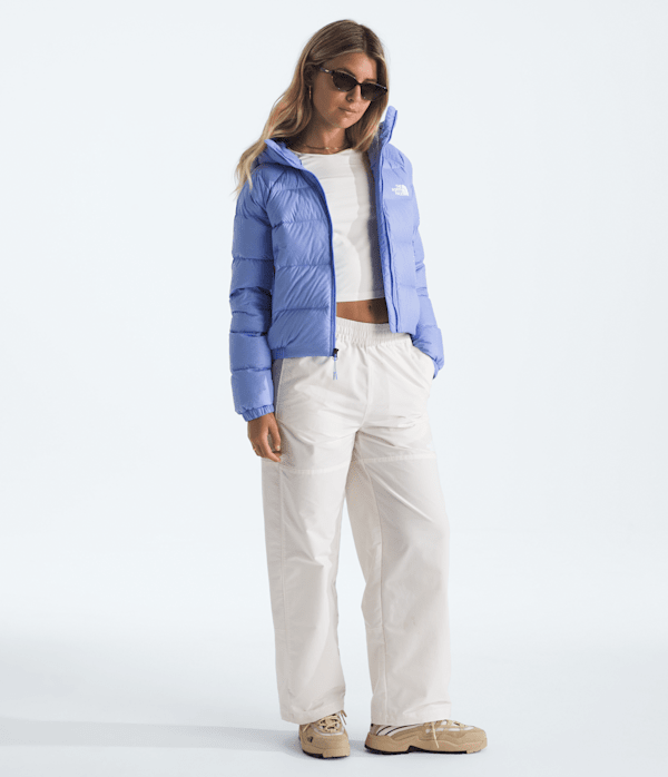 Womens Hydrenalite Down Hoodie TNF Periwinkle Glow HERO2