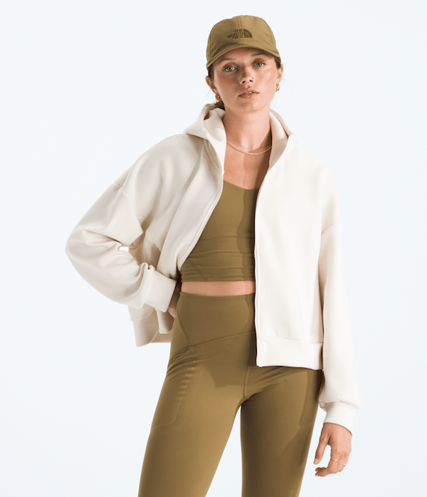Womens Jaida FullZip Hooded Jacket TNF White Dune Main