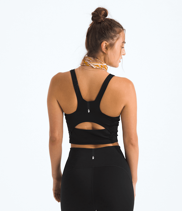 Womens Jaida Long Line Bra TNF TNF Black BACK