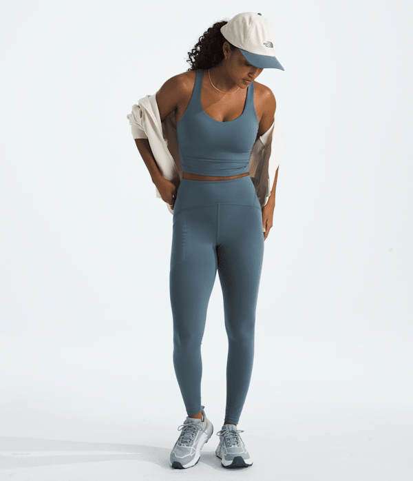 Womens Jaida Long Line Bra TNF Granite Grey HERO2