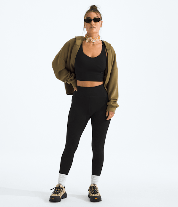 Womens Jaida Long Line Bra TNF TNF Black HERO2