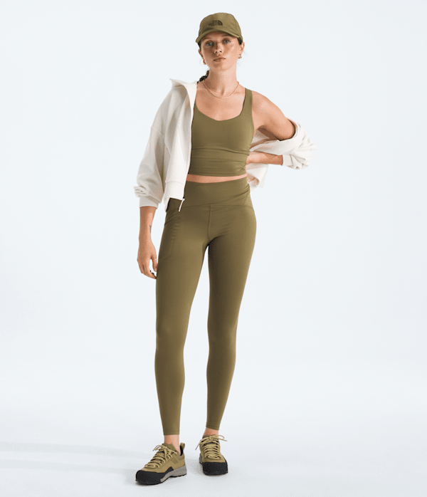 Womens Jaida Long Line Bra TNF Cedar HERO2