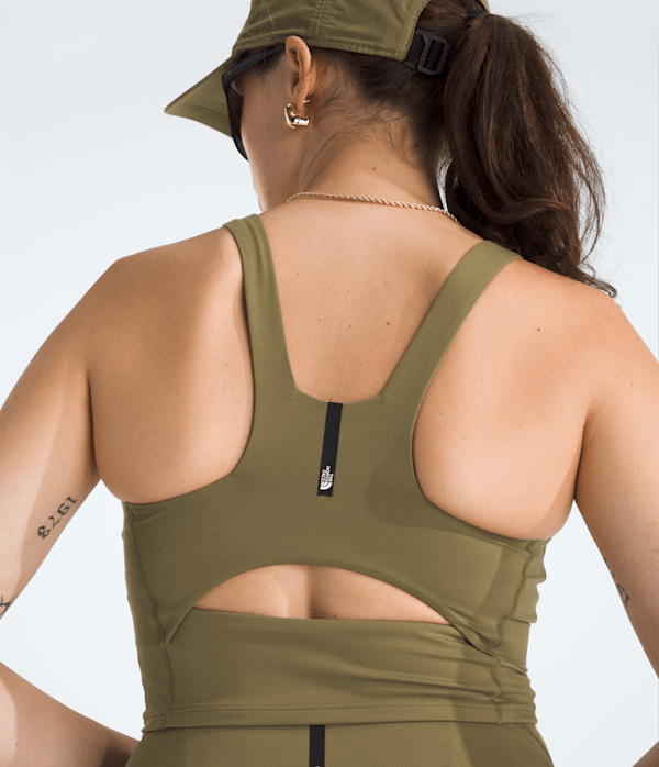 Womens Jaida Long Line Bra TNF Cedar HERO3