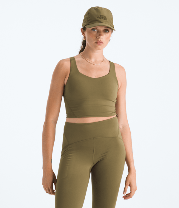 Womens Jaida Long Line Bra TNF Cedar Main